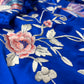 BLUE COLOUR SATIN SILK PARSI WORK HAND EMBROIDERED SAREE