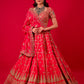 MAGENTA COLOUR RAW SILK BRIDAL LEHENGA WITH READYMADE BLOUSE & ORGANZA DUPATTA EMBELLISHED WITH ZARI EMBROIDERY