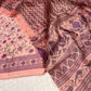 PEACH COLOUR CHANDERI SILK PRINTED UNSTITCHED SUIT