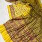 YELLOW COLOUR CHANDERI SILK PRINTED UNSTITCHED SUIT