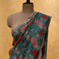 TEAL GREEN COLOR MUSLIN SILK SAREE EMBELLISHED WITH MIRROR FOIL WORK