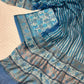 BLUE COLOUR CHANDERI SILK PRINTED UNSTITCHED SUIT