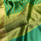 GREEN COLOUR SILK PRINTED SAREE WITH ZARI BORDER