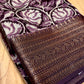 PURPLE COLOUR CHANDERI SILK PRINTED SAREE WITH ZARI BORDER