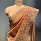 PEACH COLOUR CRUSHED TISSUE EMBROIDERED SAREE EMBELLISHMENT WITH SEQUINS, ZARI & RESHAM EMBROIDERY