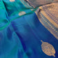 BLUE COLOR PURE  KANJIVARAM SILK SAREE EMBELLISHED WITH ZARI WEAVES