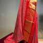 RED COLOUR MODAL SILK ZIG ZAG PATTERN SAREE