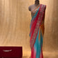 ( DELIVERY IN 25 DAYS ) SHADED PURE CHIFFON HAND EMBROIDERED SAREE EMBELLISHED WITH AARI & SEQUINS WORK