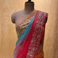 ( DELIVERY IN 25 DAYS ) SHADED PURE CHIFFON HAND EMBROIDERED SAREE EMBELLISHED WITH AARI & SEQUINS WORK