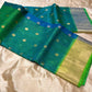 GREEN COLOUR CHANDERI KATAN RANGKAT SAREE EMBELLISHED WITH ZARI BUTI SAREE