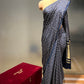 BLUE COLOUR MODAL SILK ZIG ZAG PATTERN SAREE