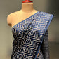 BLUE COLOUR MODAL SILK ZIG ZAG PATTERN SAREE