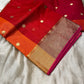 MULTI COLOUR CHANDERI KATAN RANGKAT SAREE EMBELLISHED WITH ZARI BUTI