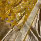 MUSTARD YELLOW COLOUR PURE BANARASI KATAN SILK SAREE EMBELLISHED WITH ZARI WEAVES