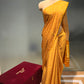 MUSTARD COLOUR MODAL SILK ZIG ZAG PATTERN SAREE