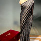 BLACK COLOUR MODAL SILK AJRAKH PRINT SAREE