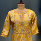 YELLOW COLOURED RAW SILK KURTI EMBELLISHED WITH KARDANA