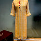 YELLOW COLOUR MUSLIN KURTI EMBELLISHED WITH KARDANA AND RESHAM EMBROIDERY