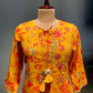 YELLOW COLOURED GEORGETTE KURTI EMBELLISHED WITH GOTTA PATTI AND MIRROR FOIL