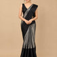 BLACK & SILVER STRIPED CHANDERI TISSUE SAREE WITH MATCHING BLOUSE - Kothari Sons