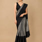BLACK & SILVER STRIPED CHANDERI TISSUE SAREE WITH MATCHING BLOUSE - Kothari Sons
