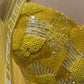 YELLOW COLOR GEORGETTE PALAZZO WITH CROP TOP & SHRUG EMBELLISHED WITH SEQUINS & CUTDANA WORK