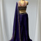 PURPLE COLOUR INDO-WESTERN PALAZZO DRESS WITH CROP TOP BLOUSE & DUPATTA EMBELLISHED WITH ZARI AND PITA WORK