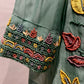 SEA GREEN COLOUR INDOWESTERN OUTFIT PALAZZO WITH CROP TOP & JACKET EMBELLISHED WITH CUTDANA, BEADS & SEQUINS WORK