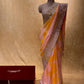 (DELIVERY IN 25 DAYS) PEACH COLOUR ORGANZA TIE-DYE GOTA PATTI WORK SAREE