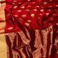 MAROON COLOUR CHANDERI SILK SAREE EMBELLISHED WITH ZARI BUTTA