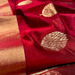 MAROON COLOUR CHANDERI SILK SAREE EMBELLISHED WITH ZARI BUTTA