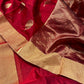 MAROON COLOUR CHANDERI SILK SAREE EMBELLISHED WITH ZARI BUTTA