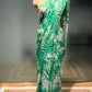 WHITE COLOUR PURE CHIFFON PRINTED SAREE