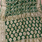 GREEN COLOUR PURE GEORGETTE KHADDI SAREE WITH BANDHANI PRINTD EMBELLISHED WITH ANTIQUE ZARI WEAVES