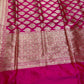 MAGENTA COLOUR PURE BANARASI HANDLOOM SILK BANARASI SAREE EMBELLISHED WITH ZARI WEAVES - Kothari Sons
