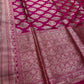 MAGENTA COLOUR PURE BANARASI HANDLOOM SILK BANARASI SAREE EMBELLISHED WITH ZARI WEAVES - Kothari Sons