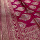 MAGENTA COLOUR PURE BANARASI HANDLOOM SILK BANARASI SAREE EMBELLISHED WITH ZARI WEAVES - Kothari Sons