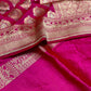 MAGENTA COLOUR PURE BANARASI HANDLOOM SILK BANARASI SAREE EMBELLISHED WITH ZARI WEAVES - Kothari Sons