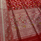 RED COLOUR PURE BANARASI HANDLOOM SILK SAREE EMBELLISHED WITH ZARI WEAVES - Kothari Sons