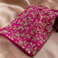 PINK COLOUR TISSUE SAREE WITH READYMADE EMBROIDERED BLOUSE EMBELLISHED WITH KASAB & GOTA PATTI WORK