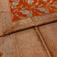 ORANGE COLOUR PURE BANARASI HANDLOOM SILK SAREE EMBELLISHED WITH ZARI WEAVES - Kothari Sons