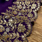 PURPLE COLOUR PURE ORGANZA GOTA PATTI EMBROIDERED SAREE