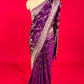 VIOLET PURPLE COLOUR SATIN SILK BANARASI SAREE EMBELLISHED WITH ZARI WEAVES