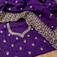 PURPLE COLOUR PURE ORGANZA GOTA PATTI EMBROIDERED SAREE