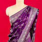 VIOLET PURPLE COLOUR SATIN SILK BANARASI SAREE EMBELLISHED WITH ZARI WEAVES