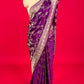 VIOLET PURPLE COLOUR SATIN SILK BANARASI SAREE EMBELLISHED WITH ZARI WEAVES