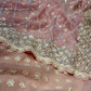 POWDER PINK COLOUR GEORGETTE EMBROIDERED SAREE EMBELLISHED WITH SEQUINS, BEADS & CUTDANA WORK