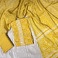 YELLOW COLOUR COTTON UNSTITCHED BANDHANI SUIT