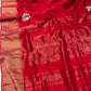 RED COLOUR MAHESHWARI HAND EMBROIDERED SAREE EMBELLISHED WITH AARI & SEQUINS WORK