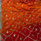 SHADED CHIFFON GOTA PATTI WORK EMBROIDERED SAREE WITH UNSTITCHED BLOUSE - Kothari Sons